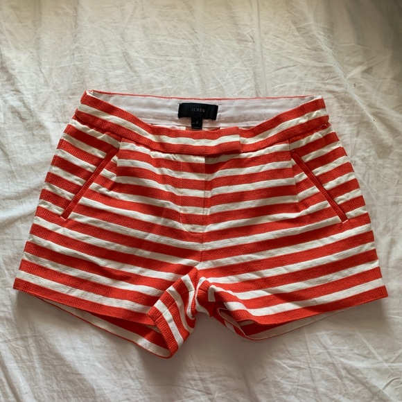 J.Crew Orange & White Striped Shorts - Picture 5 of 13